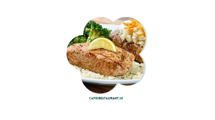 Cheddar's Bourbon-Glazed Salmon with caramelized glaze and garnish